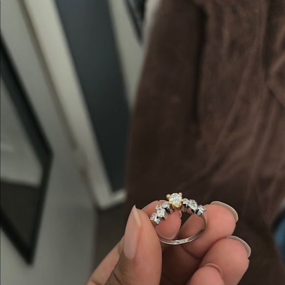 Natural Diamond (.50c) Platinum & Gold Engagement Ring
